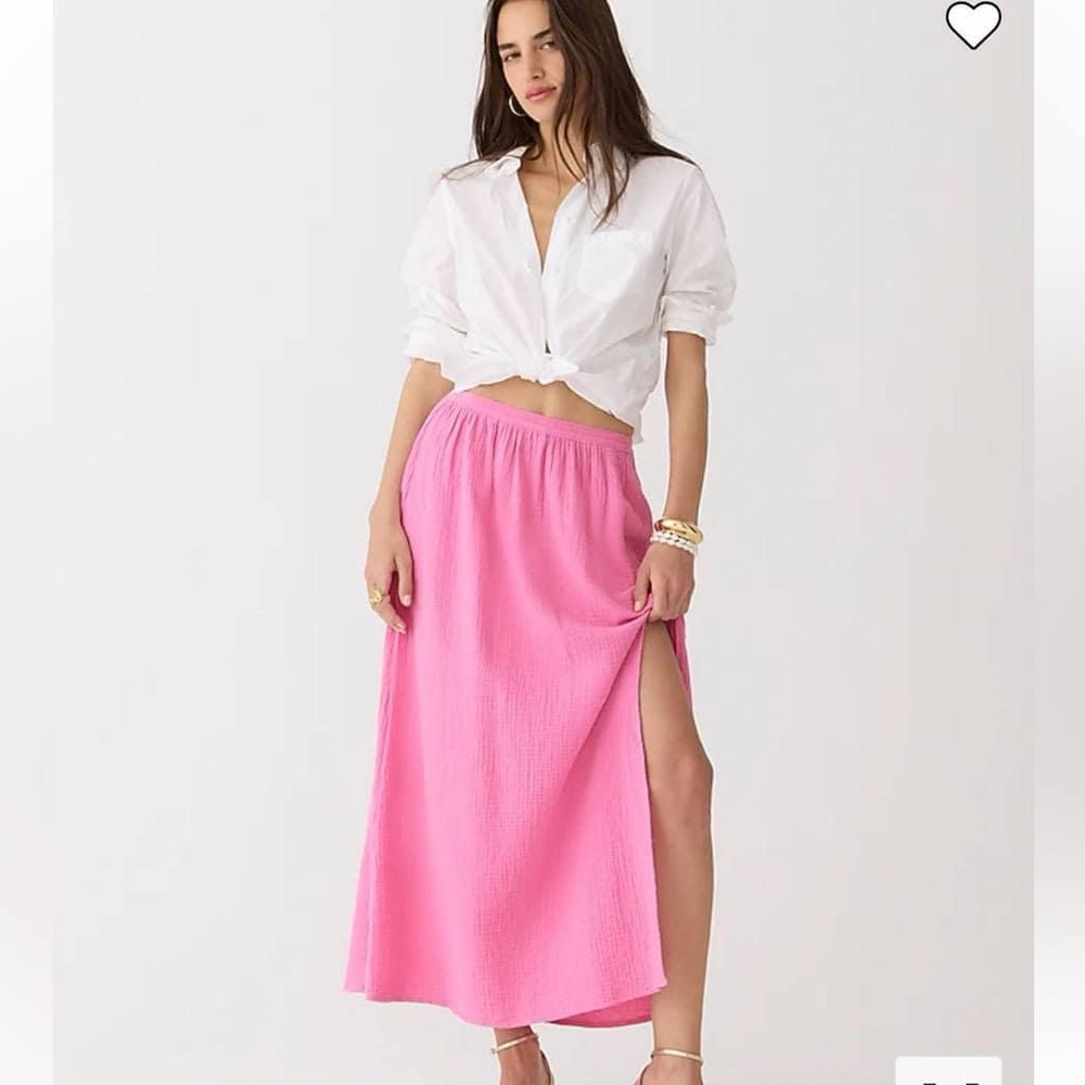 SOLD!!!J Crew pink gauze maxi skirt